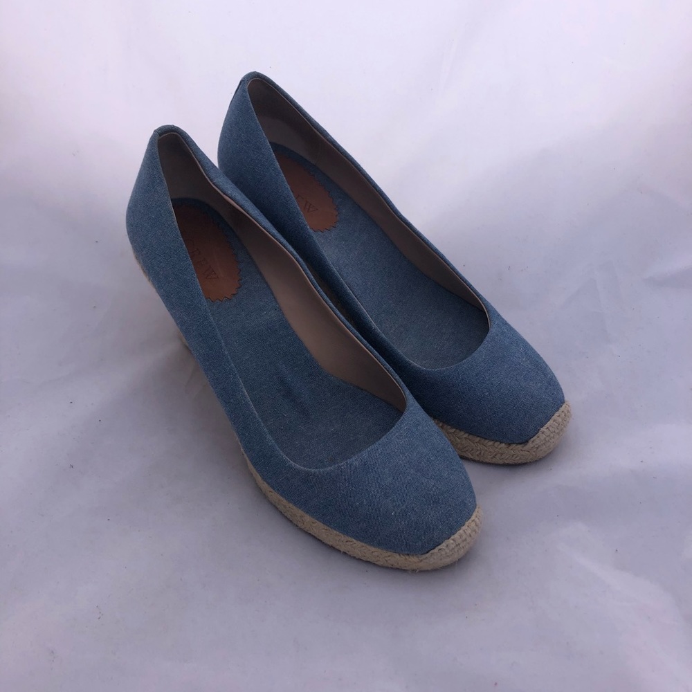 J CREW‎ CHAMBRAY ESPADRILLE SHOES 9.5